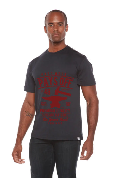 Hard Work Pays Men's Bamboo Viscose/Organic Cotton Short Sleeve Graphic T-Shirt Spun Bamboo
