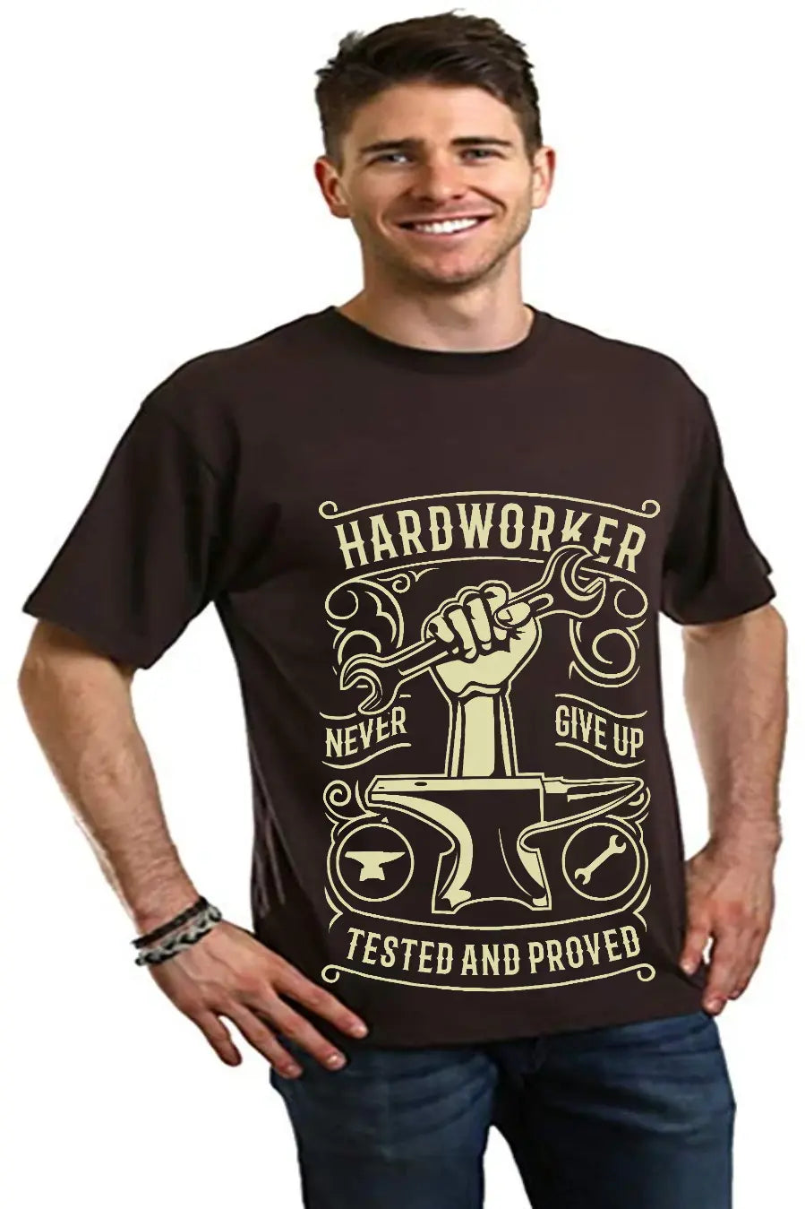 Hard Worker Men's Bamboo Viscose/Organic Cotton Short Sleeve Graphic T-Shirt Spun Bamboo