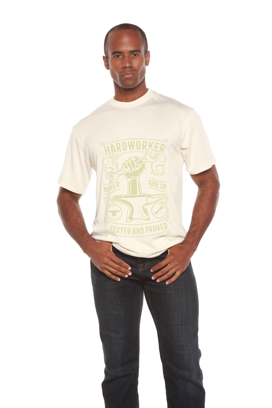 Hard Worker Men's Bamboo Viscose/Organic Cotton Short Sleeve Graphic T-Shirt Spun Bamboo