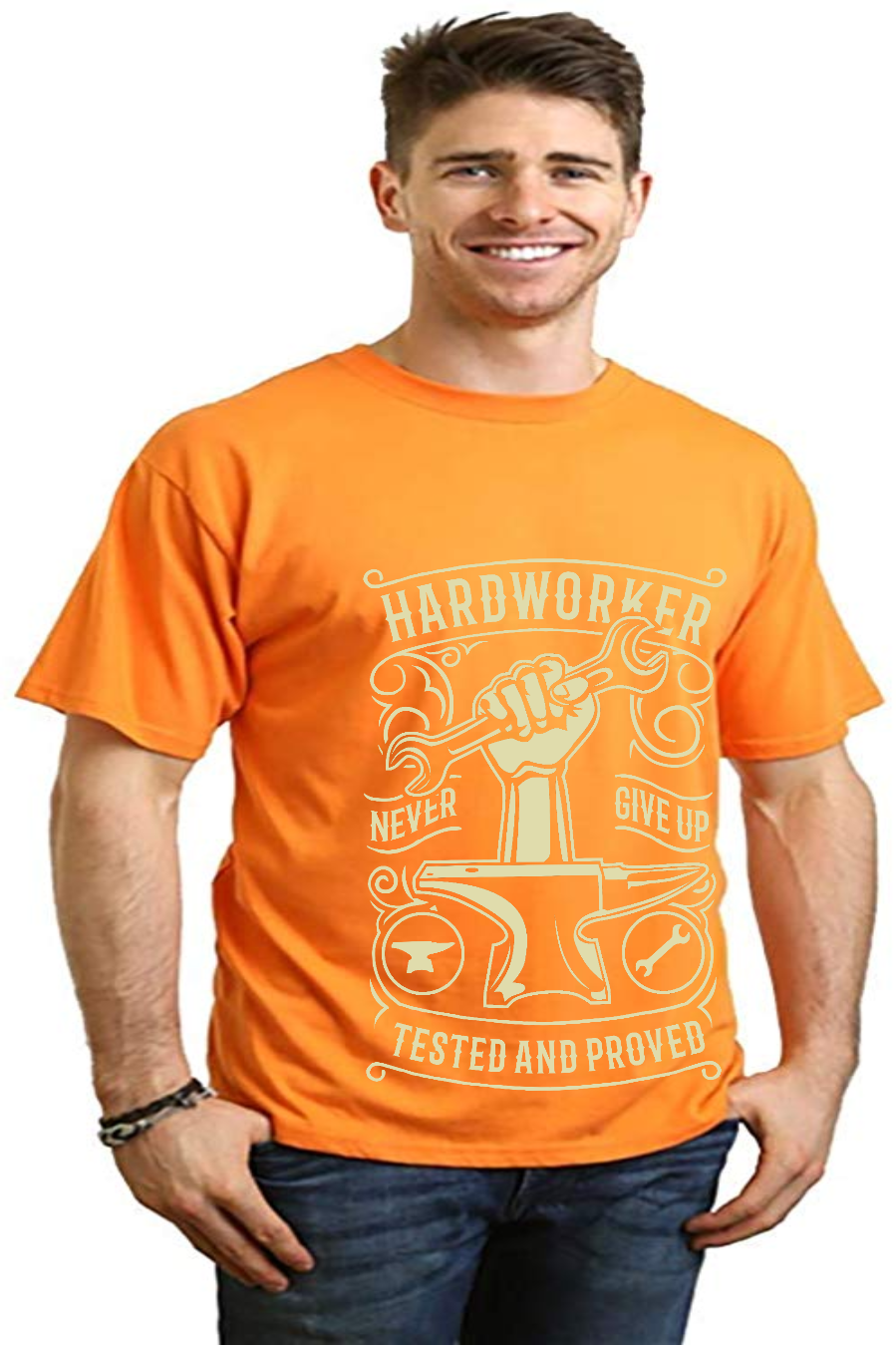 Hard Worker Men's Bamboo Viscose/Organic Cotton Short Sleeve Graphic T-Shirt Spun Bamboo