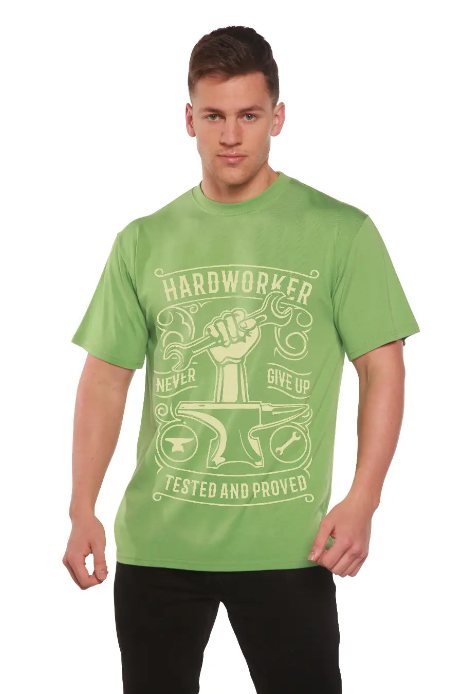 Hard Worker Men's Bamboo Viscose/Organic Cotton Short Sleeve Graphic T-Shirt Spun Bamboo
