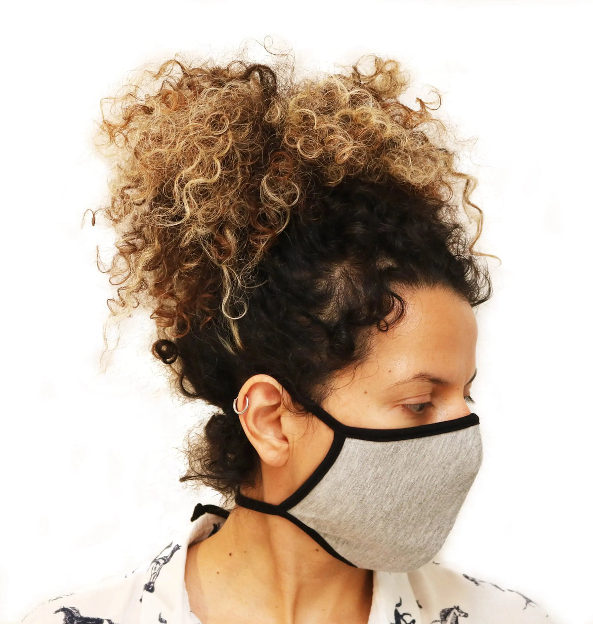 X Large Triple Layer Breathable Bamboo Viscose Face Mask with String Ties Spun Bamboo
