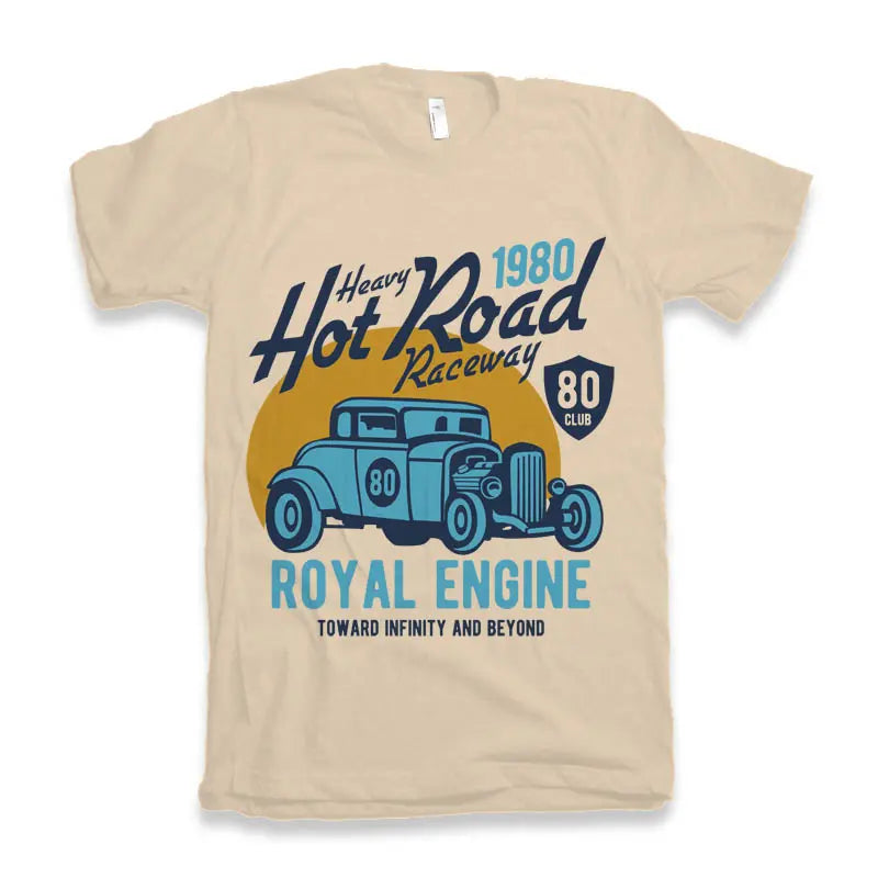 Heavy Hot Road Men's Bamboo Viscose/Organic Cotton Short Sleeve Graphic T-Shirt Spun Bamboo