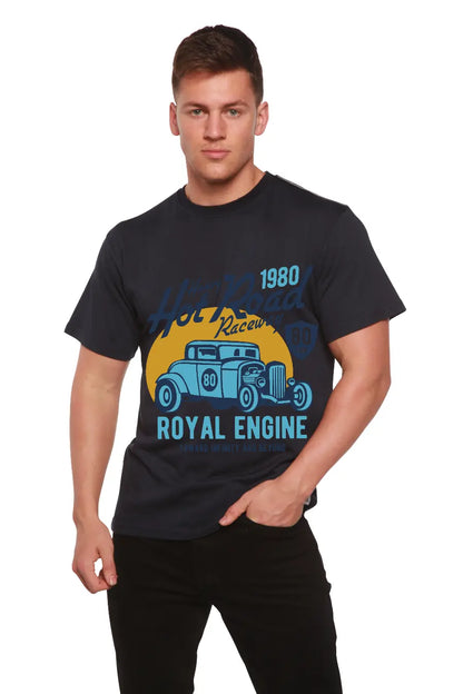 Heavy Hot Road Men's Bamboo Viscose/Organic Cotton Short Sleeve Graphic T-Shirt Spun Bamboo