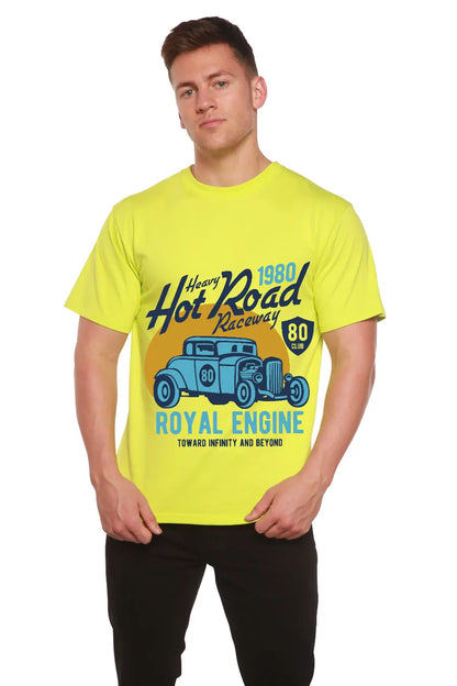 Heavy Hot Road Men's Bamboo Viscose/Organic Cotton Short Sleeve Graphic T-Shirt Spun Bamboo