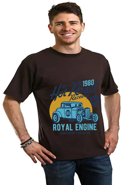 Heavy Hot Road Men's Bamboo Viscose/Organic Cotton Short Sleeve Graphic T-Shirt Spun Bamboo