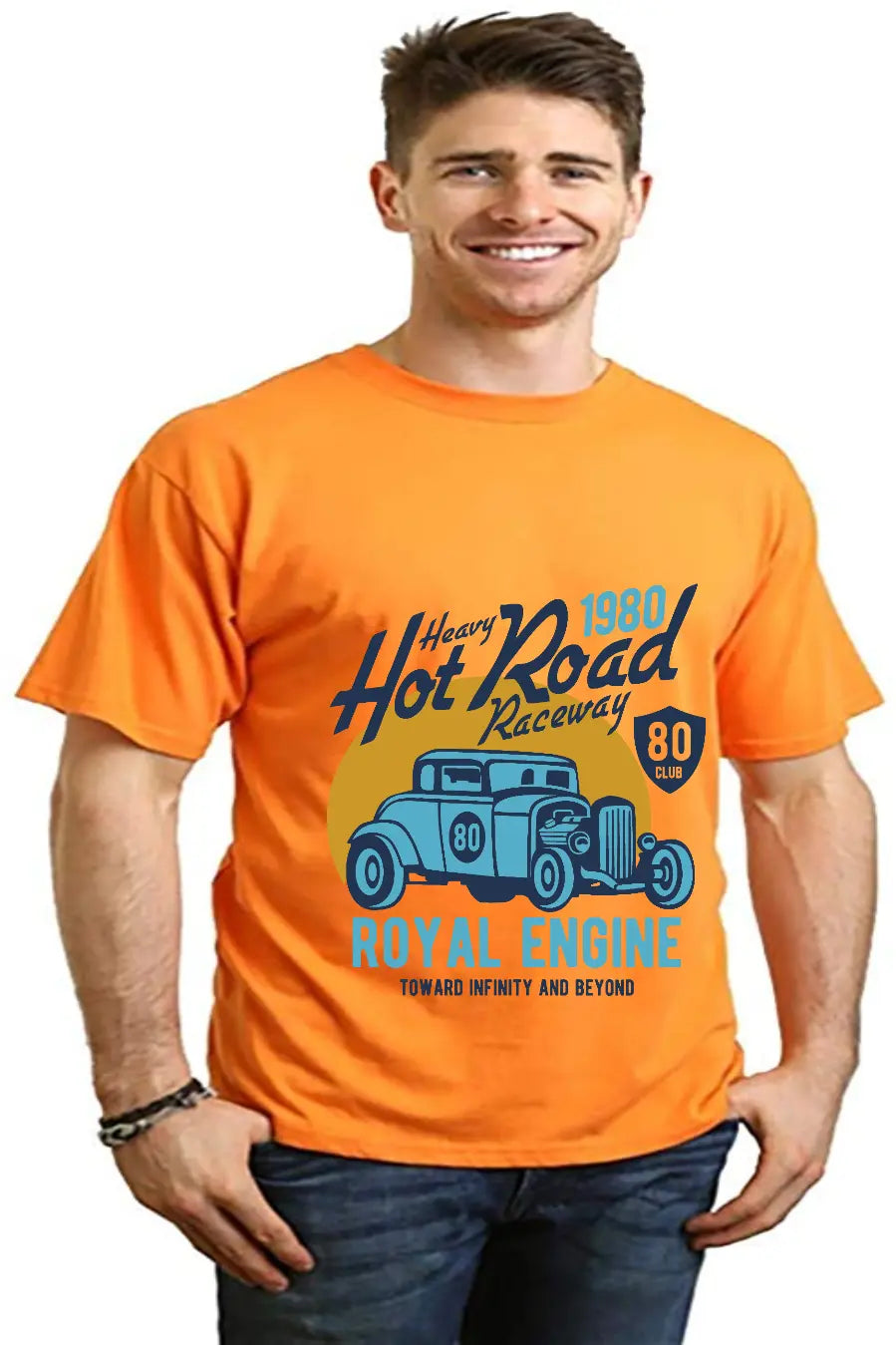 Heavy Hot Road Men's Bamboo Viscose/Organic Cotton Short Sleeve Graphic T-Shirt Spun Bamboo