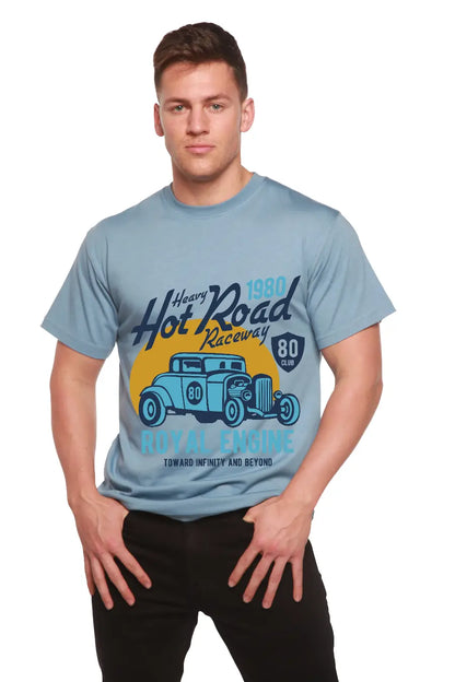 Heavy Hot Road Men's Bamboo Viscose/Organic Cotton Short Sleeve Graphic T-Shirt Spun Bamboo