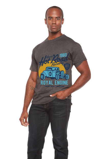 Heavy Hot Road Men's Bamboo Viscose/Organic Cotton Short Sleeve Graphic T-Shirt Spun Bamboo