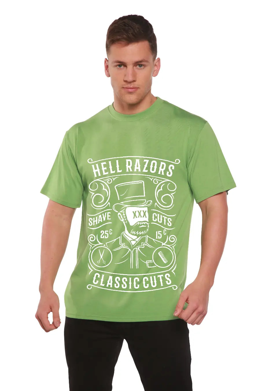 Hell Razors Men's Bamboo Viscose/Organic Cotton Short Sleeve Graphic T-Shirt Spun Bamboo