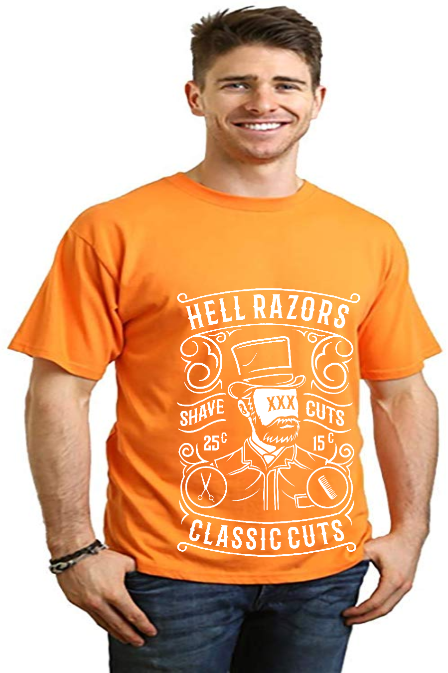 Hell Razors Men's Bamboo Viscose/Organic Cotton Short Sleeve Graphic T-Shirt Spun Bamboo