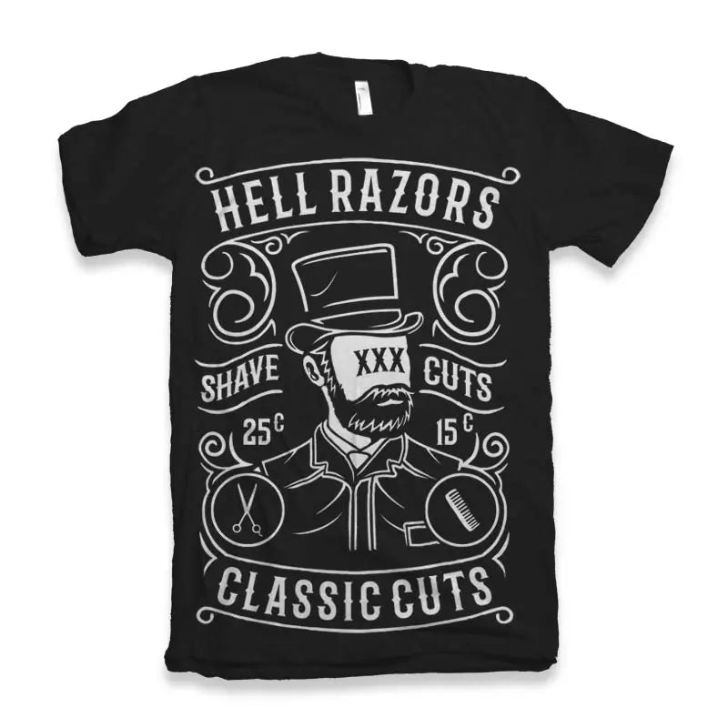 Hell Razors Men's Bamboo Viscose/Organic Cotton Short Sleeve Graphic T-Shirt Spun Bamboo
