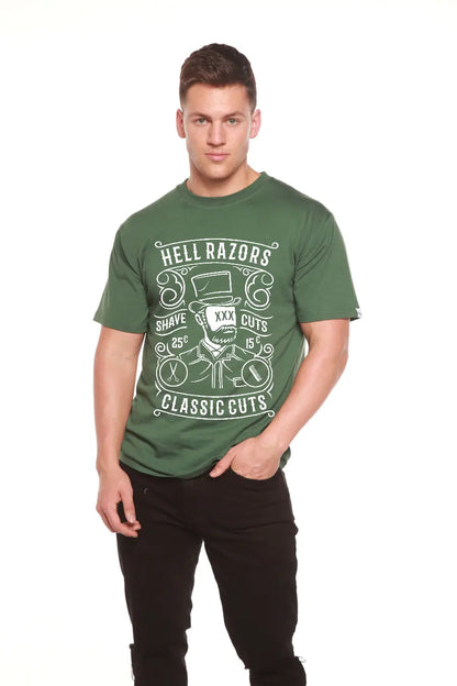 Hell Razors Men's Bamboo Viscose/Organic Cotton Short Sleeve Graphic T-Shirt Spun Bamboo