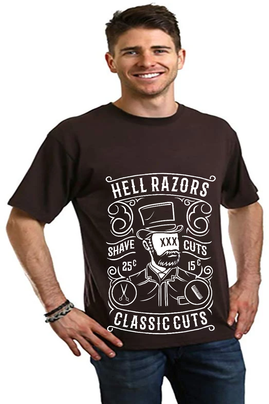 Hell Razors Men's Bamboo Viscose/Organic Cotton Short Sleeve Graphic T-Shirt Spun Bamboo