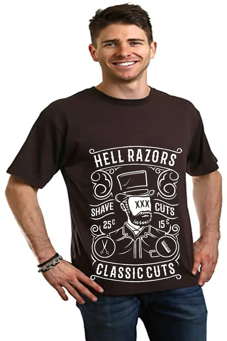 Hell Razors Men's Bamboo Viscose/Organic Cotton Short Sleeve Graphic T-Shirt Spun Bamboo