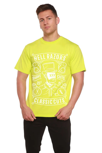 Hell Razors Men's Bamboo Viscose/Organic Cotton Short Sleeve Graphic T-Shirt Spun Bamboo
