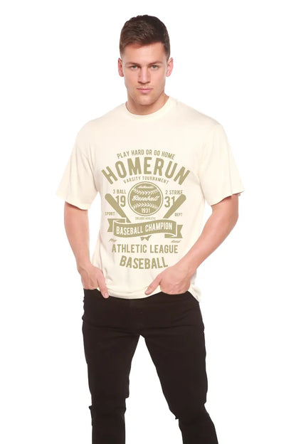 Homerun Baseball Men's Bamboo Viscose/Organic Cotton Short Sleeve Graphic T-Shirt Spun Bamboo