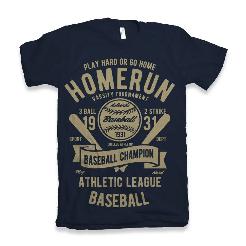 Homerun Baseball Men's Bamboo Viscose/Organic Cotton Short Sleeve Graphic T-Shirt Spun Bamboo