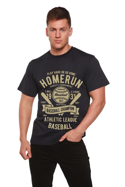 Homerun Baseball Men's Bamboo Viscose/Organic Cotton Short Sleeve Graphic T-Shirt Spun Bamboo