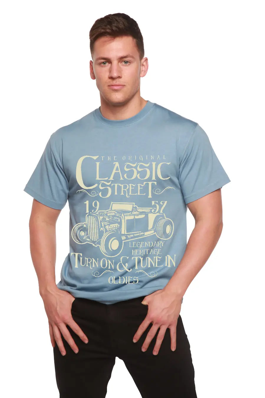 Hot Rod Classic Men's Bamboo Viscose/Organic Cotton Short Sleeve Graphic T-Shirt Spun Bamboo