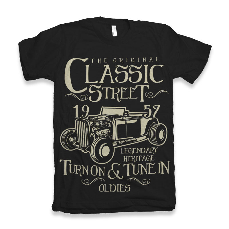 Hot Rod Classic Men's Bamboo Viscose/Organic Cotton Short Sleeve Graphic T-Shirt Spun Bamboo