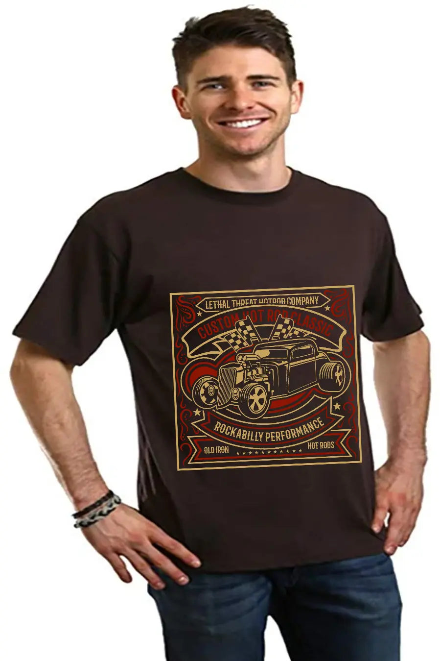 Hot Rod Men's Bamboo Viscose/Organic Cotton Short Sleeve Graphic T-Shirt Spun Bamboo