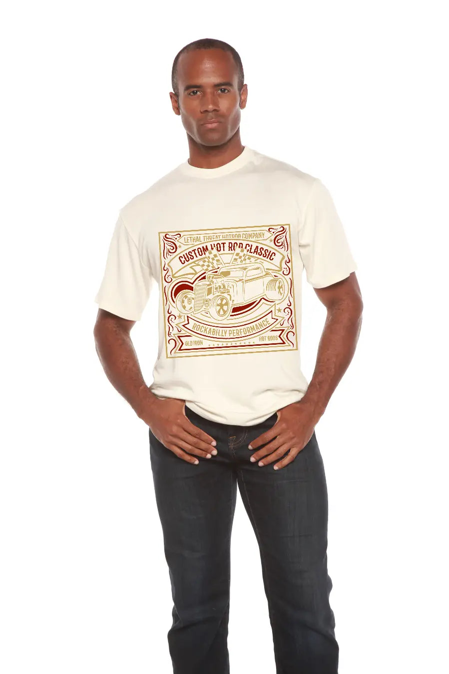 Hot Rod Men's Bamboo Viscose/Organic Cotton Short Sleeve Graphic T-Shirt Spun Bamboo