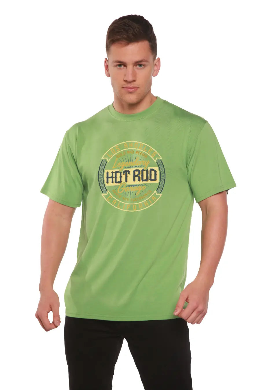 HOT ROO Men's Bamboo Viscose/Organic Cotton Short Sleeve Graphic T-Shirt Spun Bamboo