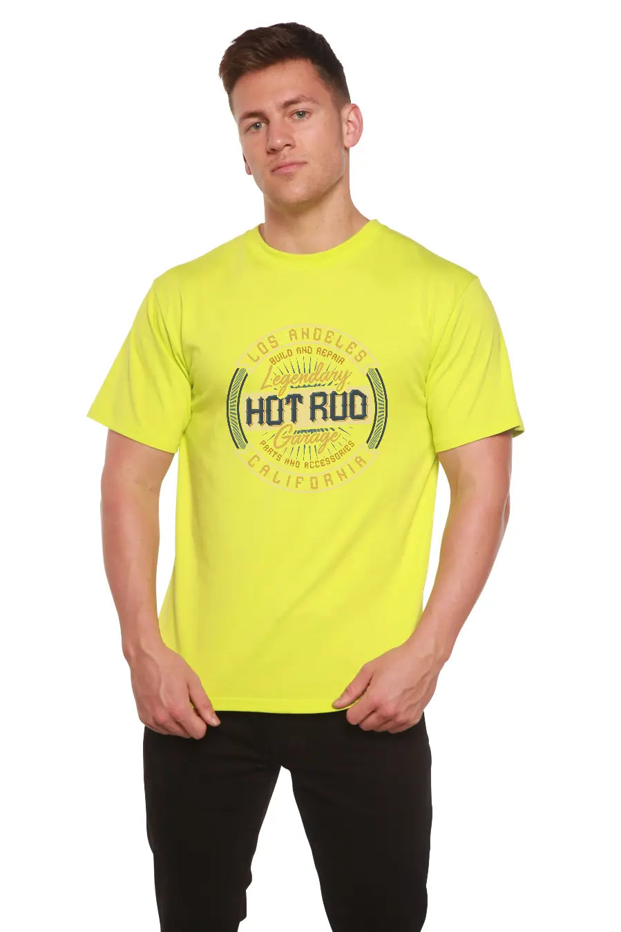 HOT ROO Men's Bamboo Viscose/Organic Cotton Short Sleeve Graphic T-Shirt Spun Bamboo