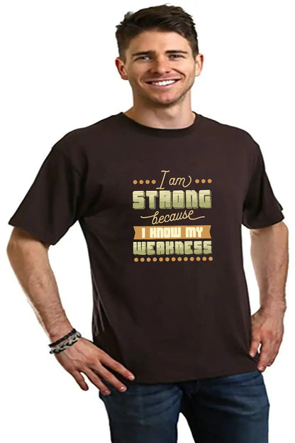 I am Strong Men's Bamboo Viscose/Organic Cotton Short Sleeve Graphic T-Shirt Spun Bamboo