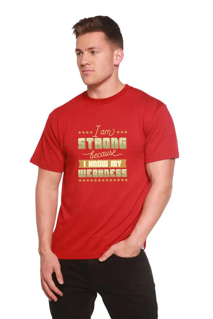 I am Strong Men's Bamboo Viscose/Organic Cotton Short Sleeve Graphic T-Shirt Spun Bamboo