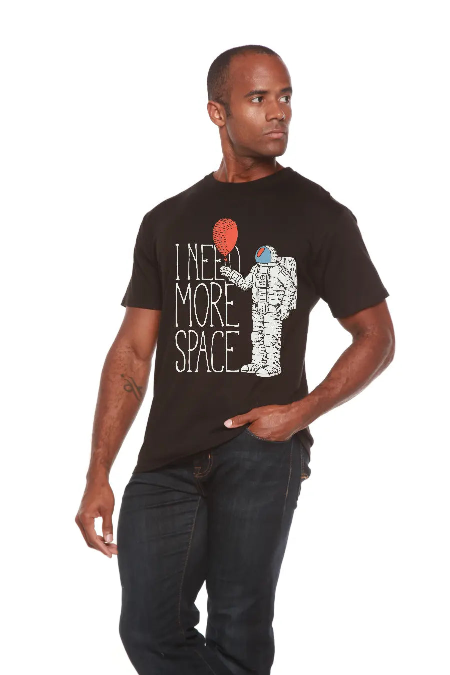I need more space Men's Bamboo Viscose/Organic Cotton Short Sleeve Graphic T-Shirt Spun Bamboo