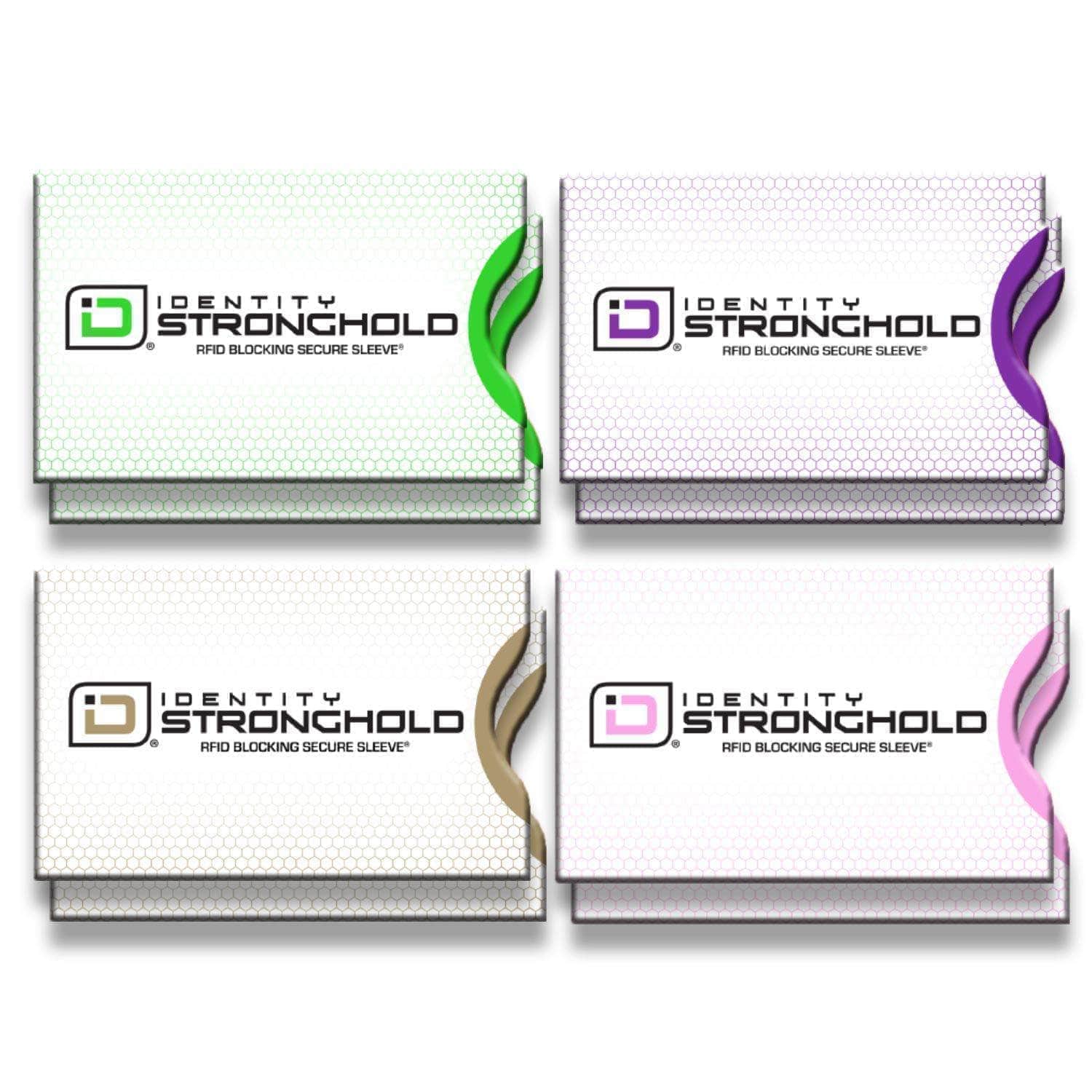 RFID Blocking Honeycomb Design Credit Card Sleeves - 16 Pack ID Stronghold