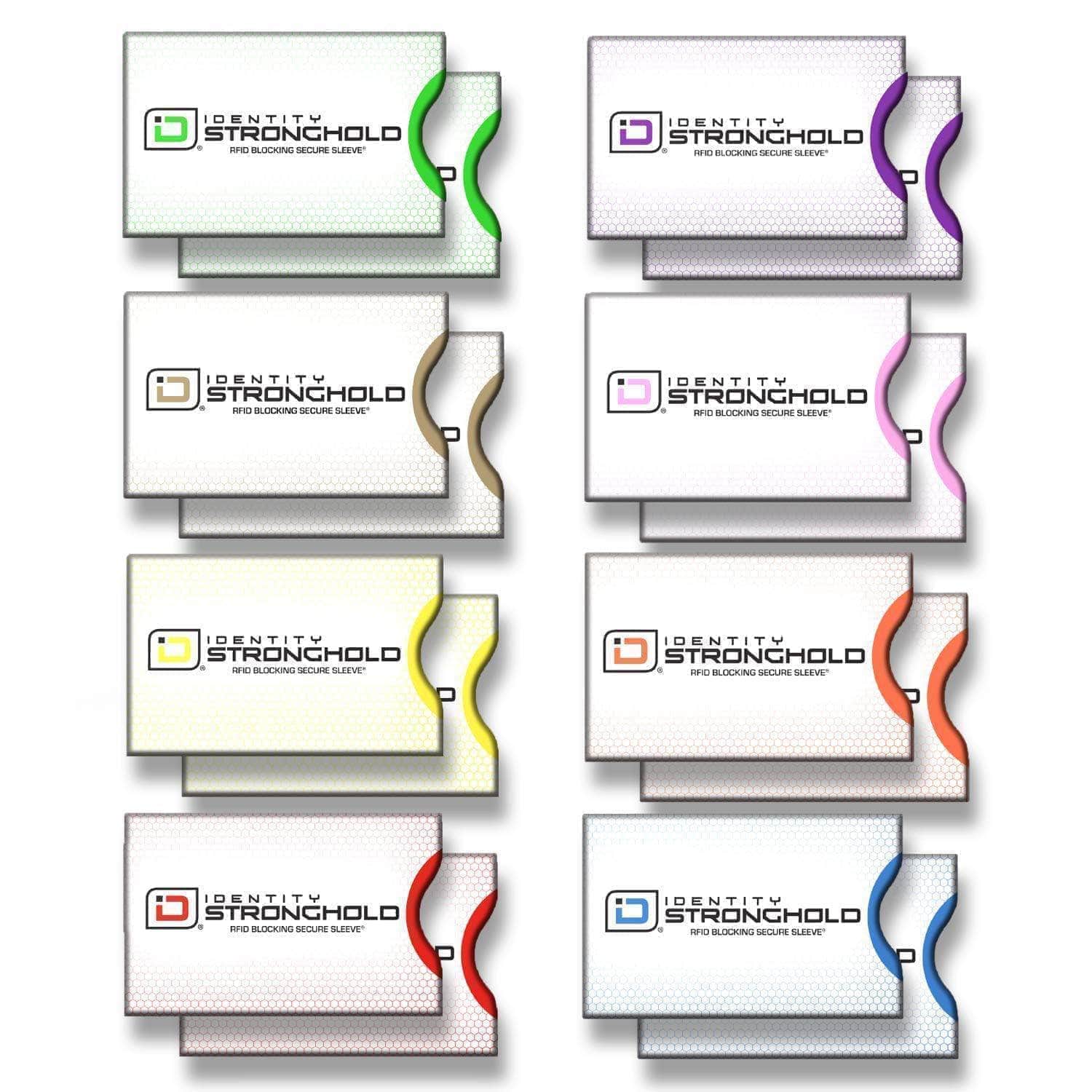 RFID Blocking Honeycomb Design Credit Card Sleeves - 16 Pack ID Stronghold