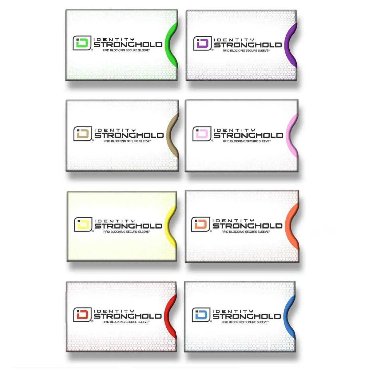 RFID Blocking Honeycomb Design Credit Card Sleeves - 8 Pack ID Stronghold