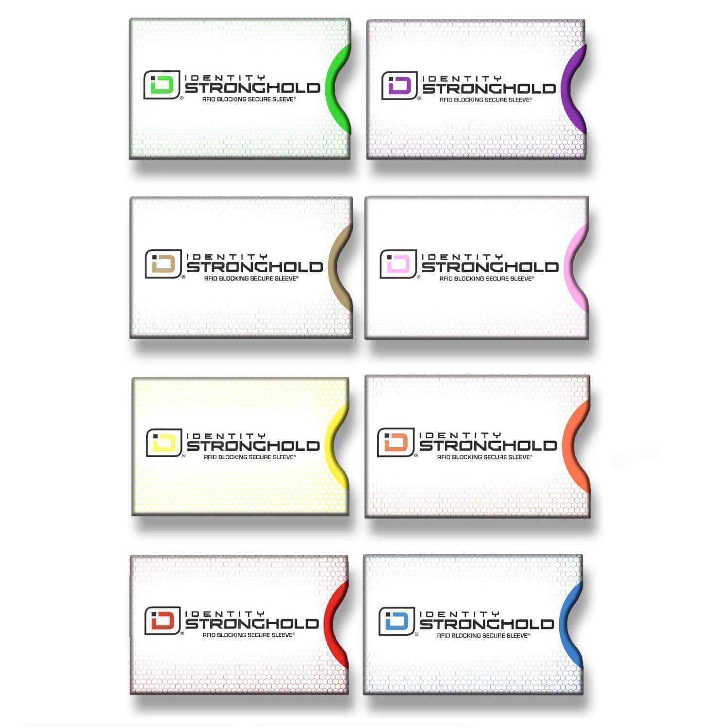 RFID Blocking Honeycomb Design Credit Card Sleeves - 8 Pack ID Stronghold