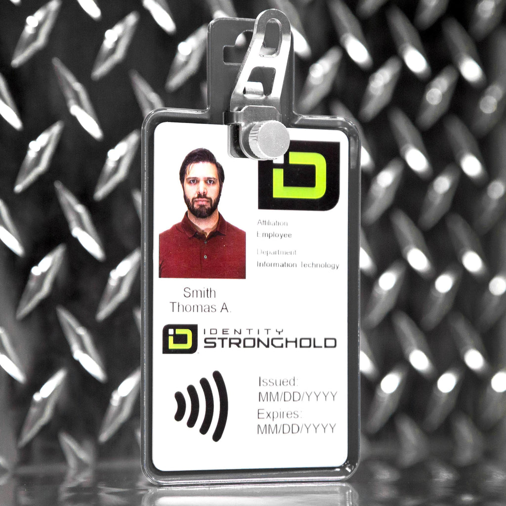 All Metal Magnetic Badge Holder - RFID Secure Badge Holder Genesis™ with BloxProx™ ID Stronghold