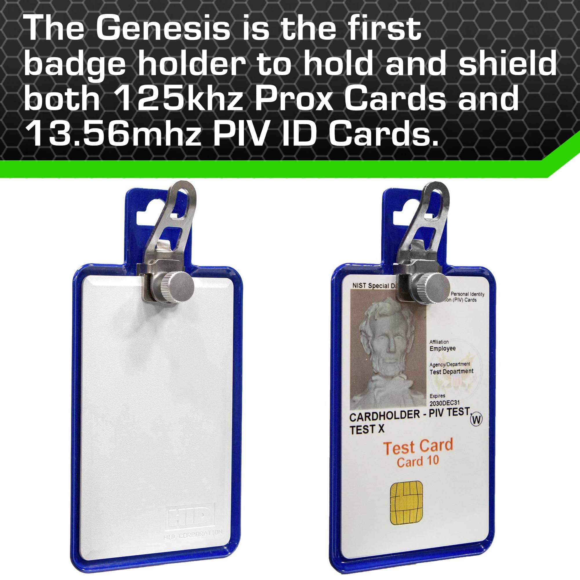 All Metal Magnetic Badge Holder - RFID Secure Badge Holder Genesis™ with BloxProx™ ID Stronghold