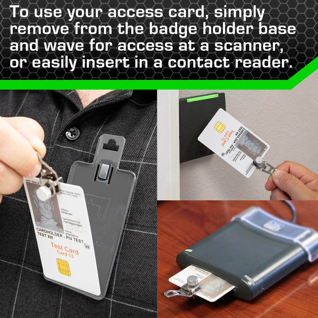 All Metal Magnetic Badge Holder - RFID Secure Badge Holder Genesis™ with BloxProx™ ID Stronghold