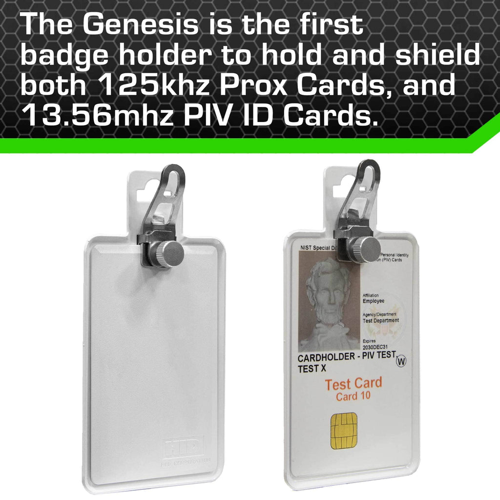 All Metal Magnetic Badge Holder - RFID Secure Badge Holder Genesis™ with BloxProx™ ID Stronghold