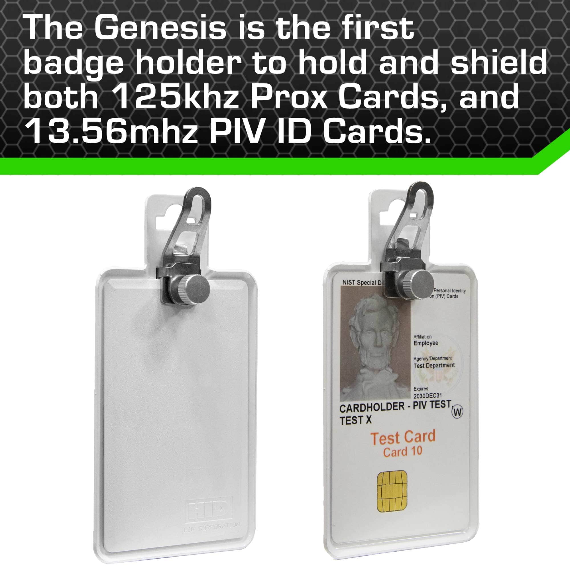 All Metal Magnetic Badge Holder - RFID Secure Badge Holder Genesis™ with BloxProx™ ID Stronghold