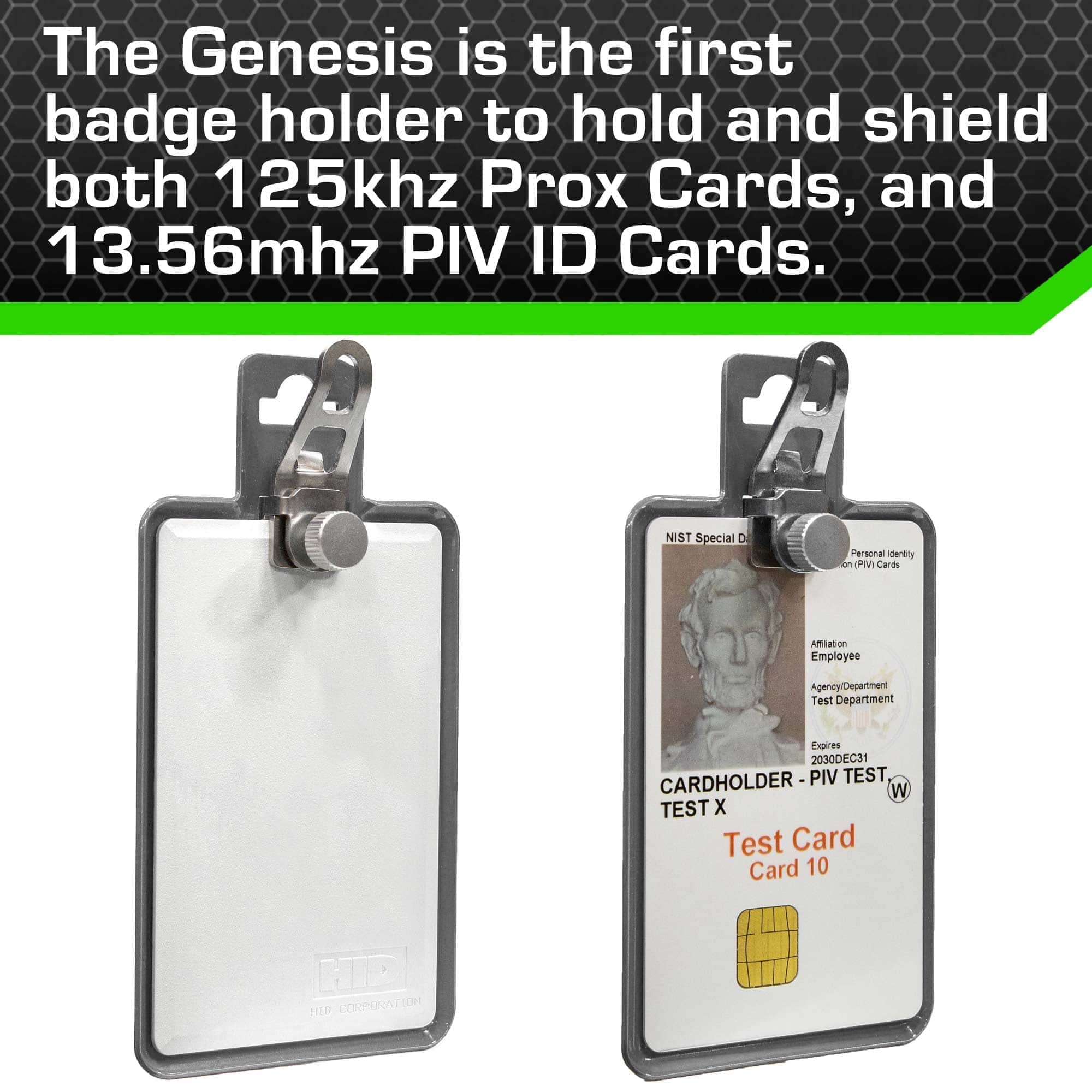 All Metal Magnetic Badge Holder - RFID Secure Badge Holder Genesis™ with BloxProx™ ID Stronghold