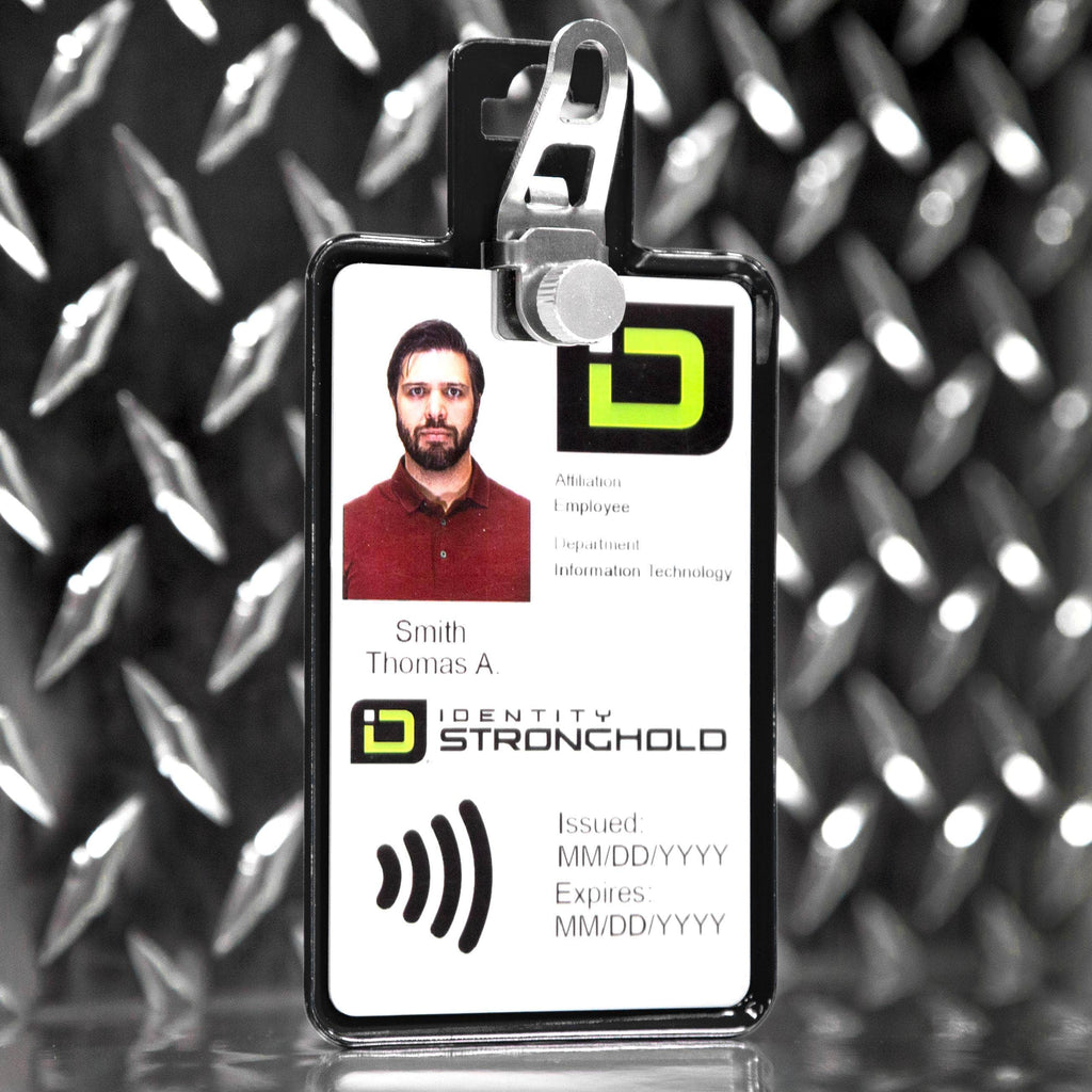 All Metal Magnetic Badge Holder - RFID Secure Badge Holder Genesis™ with BloxProx™ ID Stronghold