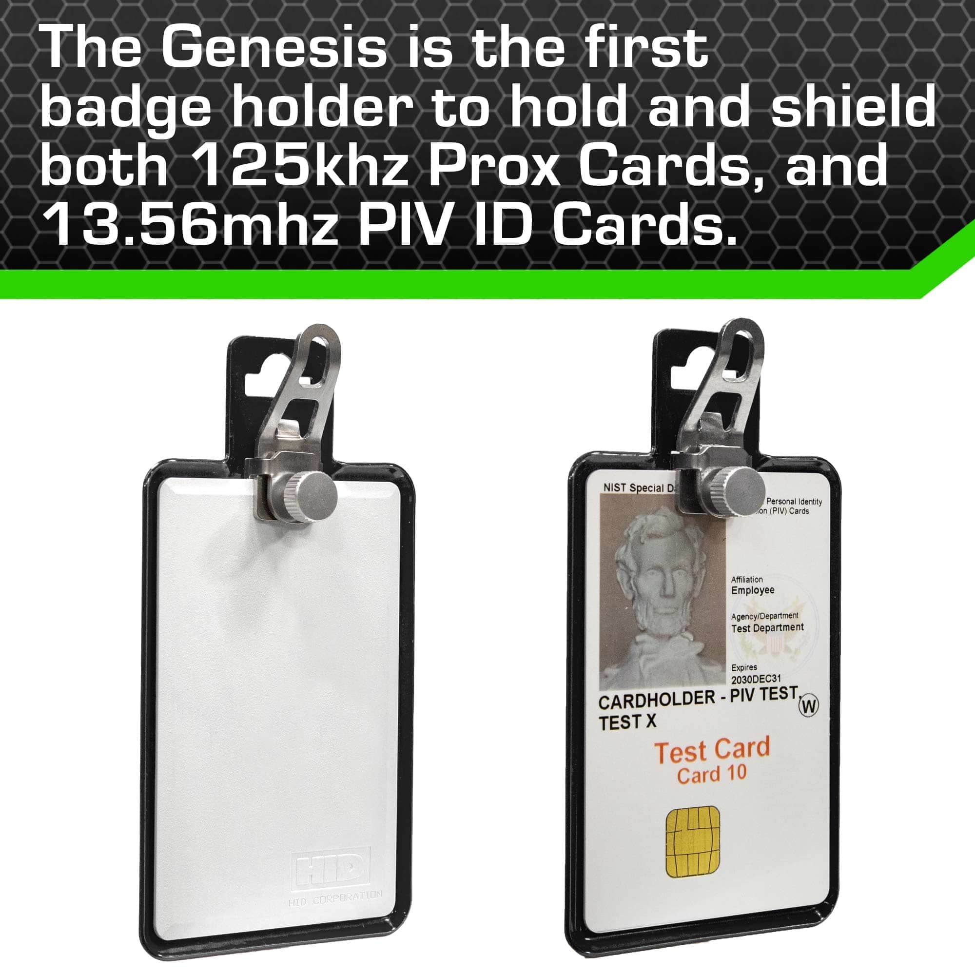 All Metal Magnetic Badge Holder - RFID Secure Badge Holder Genesis™ with BloxProx™ ID Stronghold