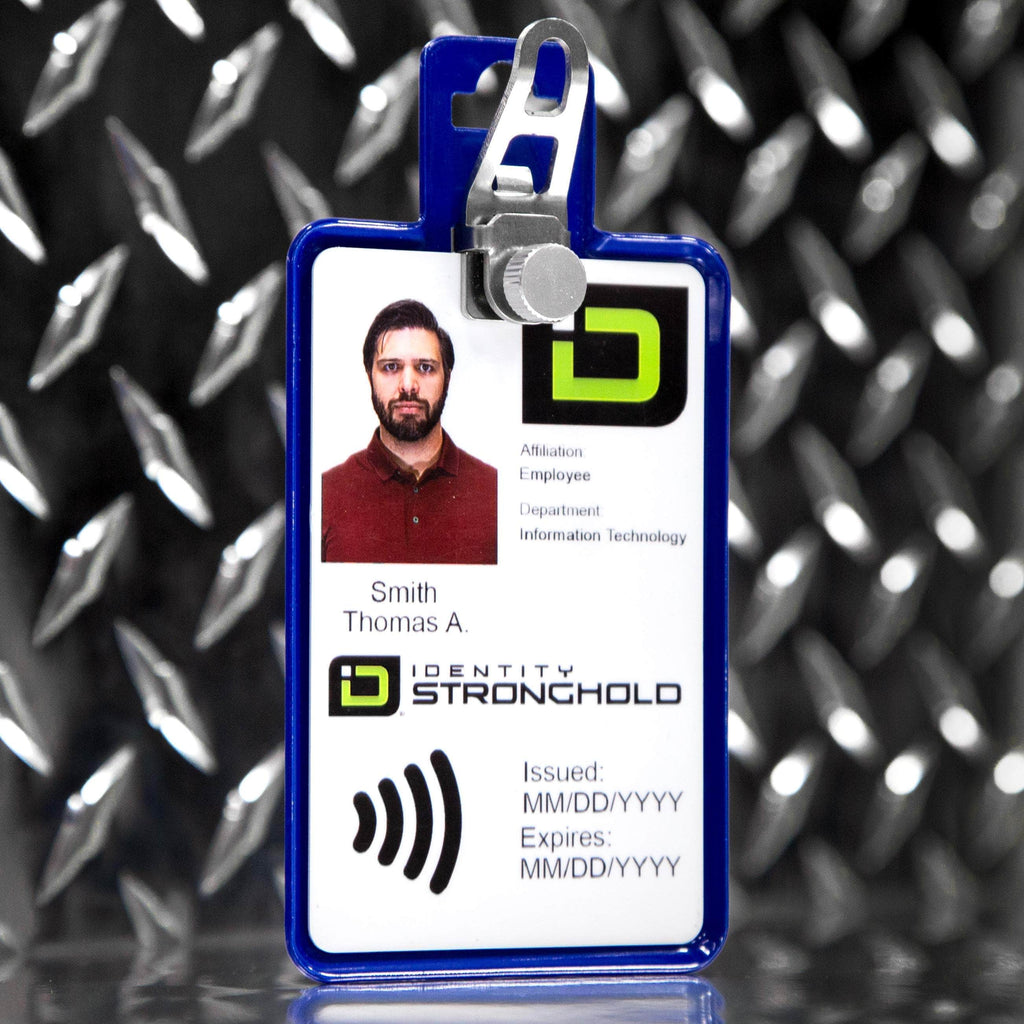 All Metal Magnetic Badge Holder - RFID Secure Badge Holder Genesis™ with BloxProx™ ID Stronghold