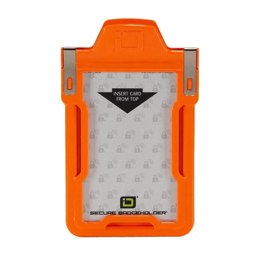 "Squeeze to Read" Secure Badge Holder Classic Vertical 1 ID Card Holder ID Stronghold