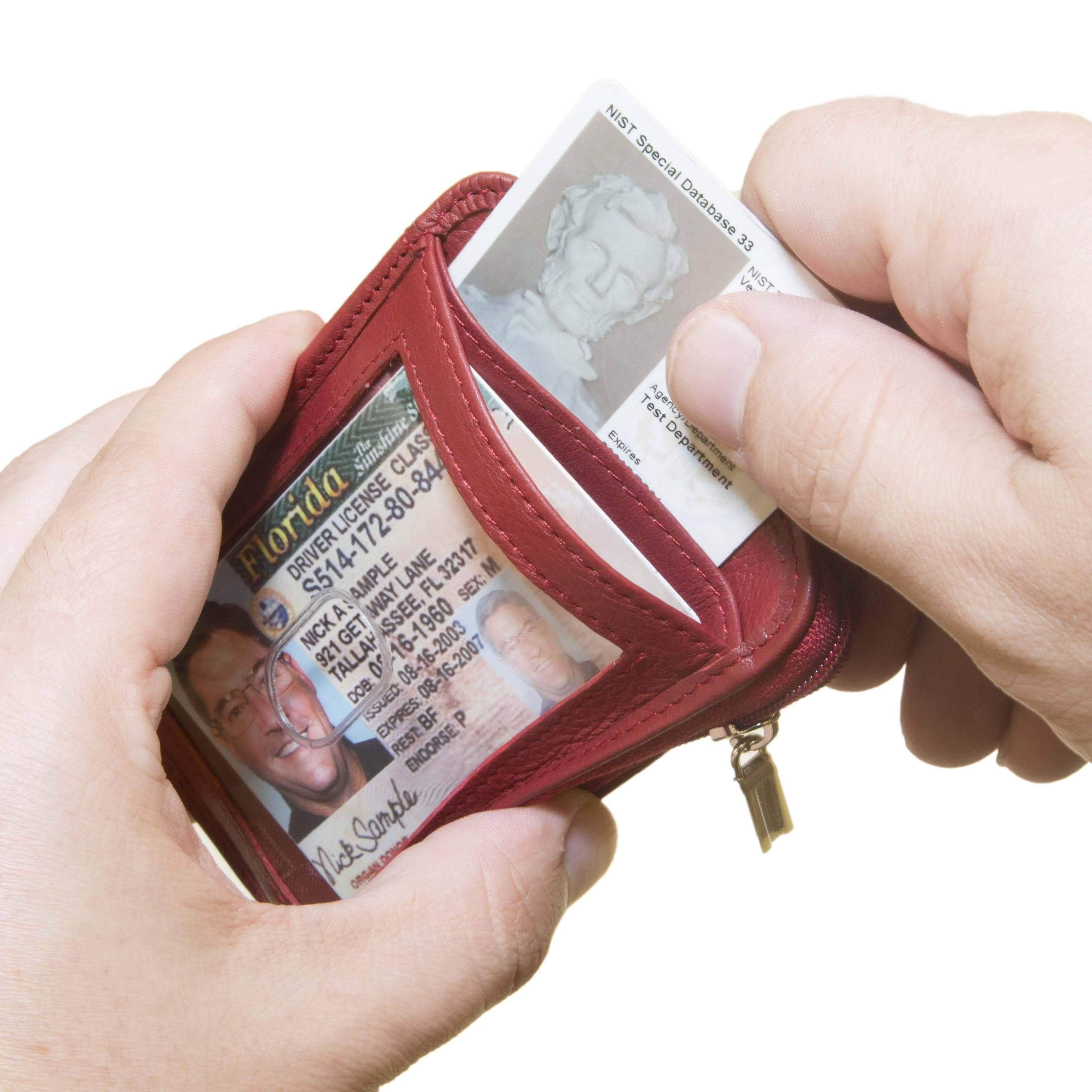RFID Wallet Dual Portrait ID Leather Badge Holder ID Stronghold