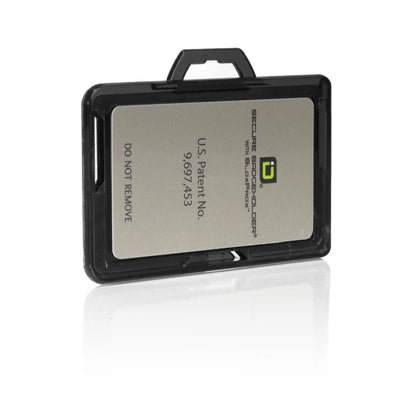 Secure Badge Holder BloxProx ™ Lite LANDSCAPE - Protects 125Khz HID Prox - 1 ID Card Holder ID Stronghold