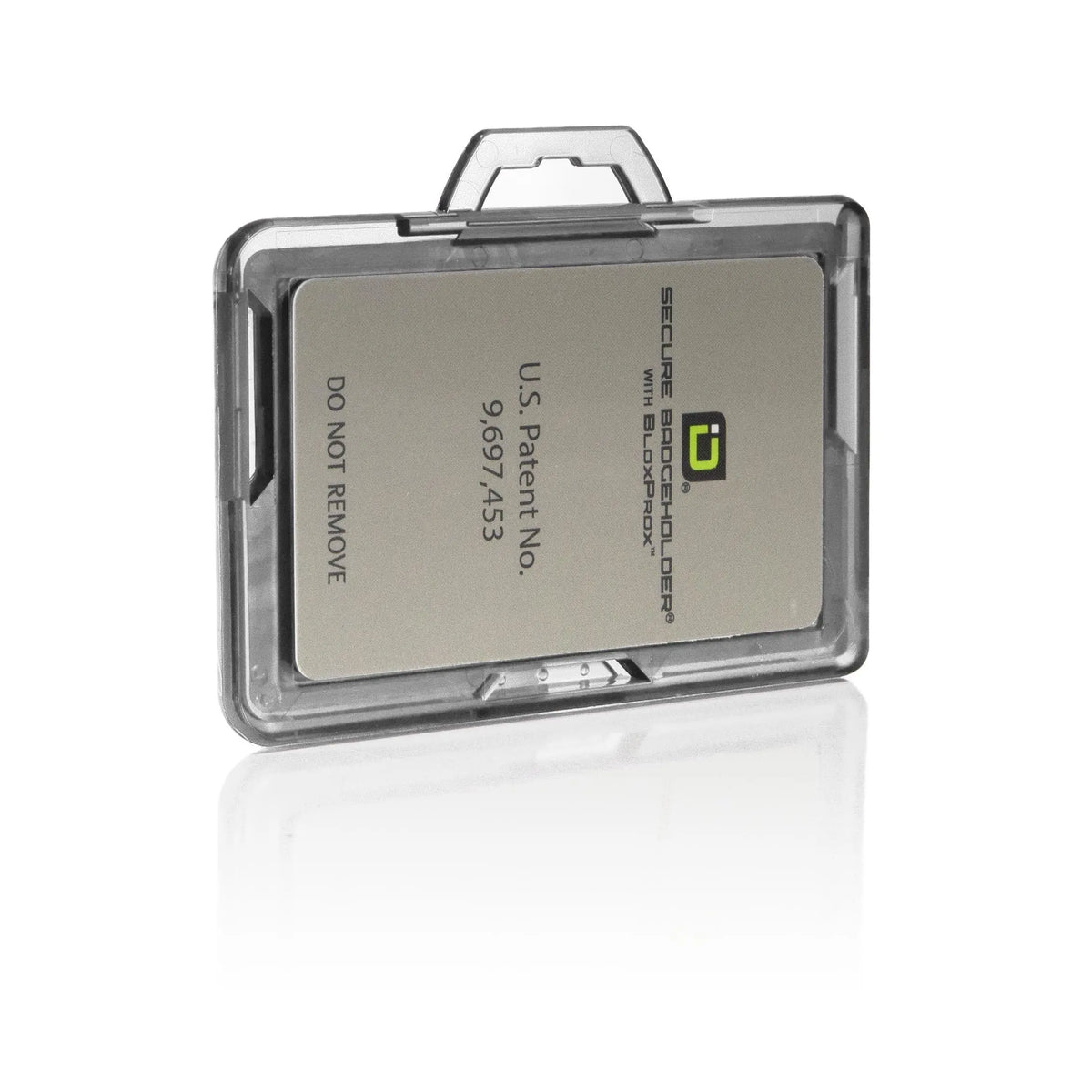 Secure Badge Holder BloxProx ™ Lite LANDSCAPE - Protects 125Khz HID Prox - 1 ID Card Holder ID Stronghold