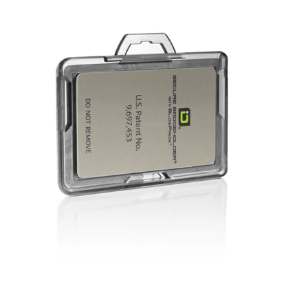 Secure Badge Holder BloxProx ™ Lite LANDSCAPE - Protects 125Khz HID Prox - 1 ID Card Holder ID Stronghold
